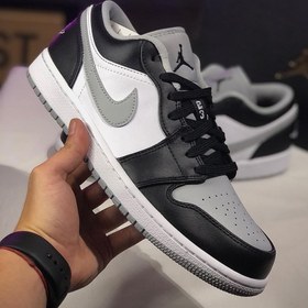 تصویر نایک ایر جردن 1 بدون ساق شادو طوسی Nike jordan 1 low shadow gray 