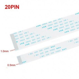 تصویر کابل ریبون FFC فلت 20 پین 0.5mm طول 10cm - مستقیم 