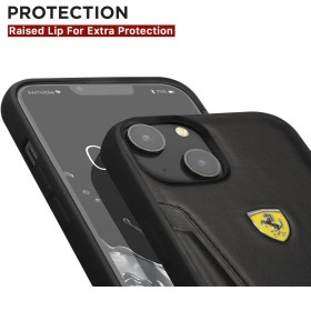 تصویر قاب ایفون 13چرمی فراری CG Mobile Leather SPO Case Ferrari Iphone 13 