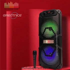 تصویر اسپیکر چمدانی بلوتوثی رم و فلش خور Greatnice GTS-1701 + میکروفون Greatnice GTS-1701 Wireless Speaker