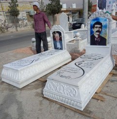 تصویر سنگ قبر مرمریت سفید لاکچری کد 77 