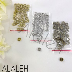 تصویر خرجکار بین مهره برنزی و طلایی و نقره ای طرح رینگ(فروش به صورت بسته 15 گرمی و تقریباً 35 عددی) - برنزی 