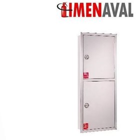 تصویر جعبه آتش نشانی سفارشی تمام استیل نگیر دوطبقه توکار ( ابعاد:20*60*160)به صورت عمودی - گروه صنعتی پامچال FIRE BOX