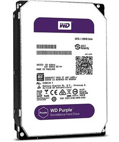 تصویر هارد دیسک اینترنال وسترن دیجیتال سری بنفش مدل Purple ظرفیت 10 ترابایت استوک Western Digital Purple Internal Hard Disk 10TB Stock