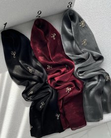 تصویر شال پاپیون - زرشکی 