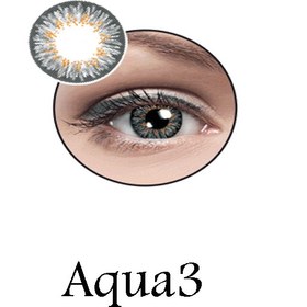 تصویر لنز رنگی چشم آبی عسلی لاکی لوک مدل ۳ Aqua 