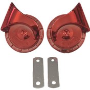 تصویر بوق رنتال حلزونی شیپوری کروم قرمز موتورسیکلت بوق حلزونی پرایدی شیپوری کروم قرمز موتور سیکلت