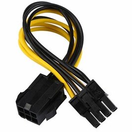 تصویر ۶ پین گرافیکی نر به ۸ پین مادگی 6PIN MALE TO 8PIN FEMALE EPS POWER CABLE