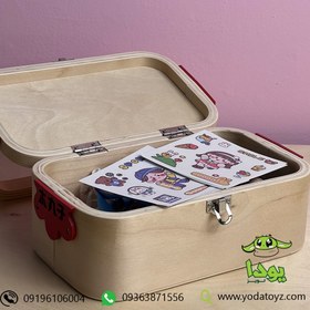 تصویر اسباب بازی پزشکی با جعبه چوبی دسته دار کد 997- first aid doctor toy set 