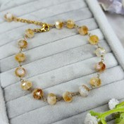 تصویر دستبند سیترین تراش واشری 