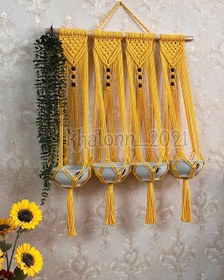 تصویر اویز گلدون مکرومه 