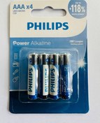 تصویر باتری نیم قلمی فیلیپس مدل Power Alkaline بسته ۴ عددی 