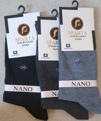 تصویر جوراب نانو مردانه نخی با کیفیت (پک 6جفتی رنگ تیره) 