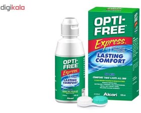 تصویر محلول شستشوی لنز اپتی فری مدل Opti Free Express حجم 120 میلی لیتر 