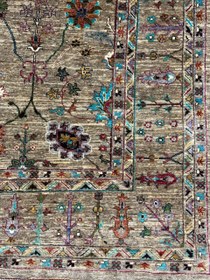 تصویر فرش دستبافت 6متری پشم دستریس نقش افشان سلطان اباد رنگ گیاهی کد 0500212 Handmade 6m carpet,Hand-kiited wool,Afshan design by sultanabad,Organic dyes,code 0500212