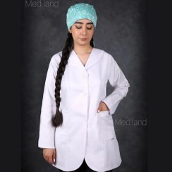 تصویر روپوش پزشکی سفید مدل کتی سایز XL 