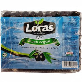 تصویر زیتون سیاه لوراس Loras Black olives وزن 800 گرم 