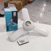 تصویر لامپ اسپیکر دار بلوتوثی RGB ریموت دار 