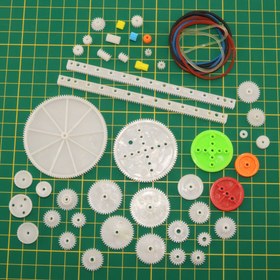 تصویر بسته چرخ دنده و پولی و تسمه پلاستیکی ۵۲ عددی 
