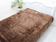 تصویر پتو گلبافت دو نفره نقش برجسته 240×220 | سنگین، لوکس، رنگ‌بندی متنوع + ضمانت اصالت - نسکافه ای 