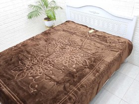 تصویر پتو گلبافت دونفره طرح برجسته (سرمه ای) کد GB248111 