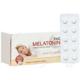 تصویر قرص ملاتونین 5 میلی گرم اکسیر آفرین آریا 100 عدد Melatonin 3 mg Exir Afarin Arya