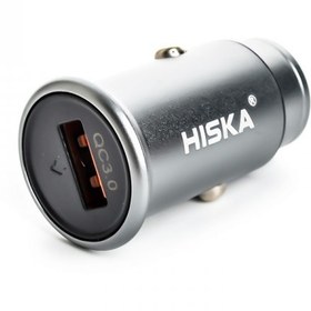 تصویر شارژر فندکی تک پورت + کابل تایپ سی هیسکا (HISKA) مدل HCC-308 HISKA single port car charger + Type-c cable model HCC-308