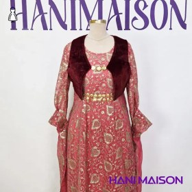 تصویر ست پیراهن کردی سوزن دوزی و جلیقه مخمل لیزری هانی مزون 