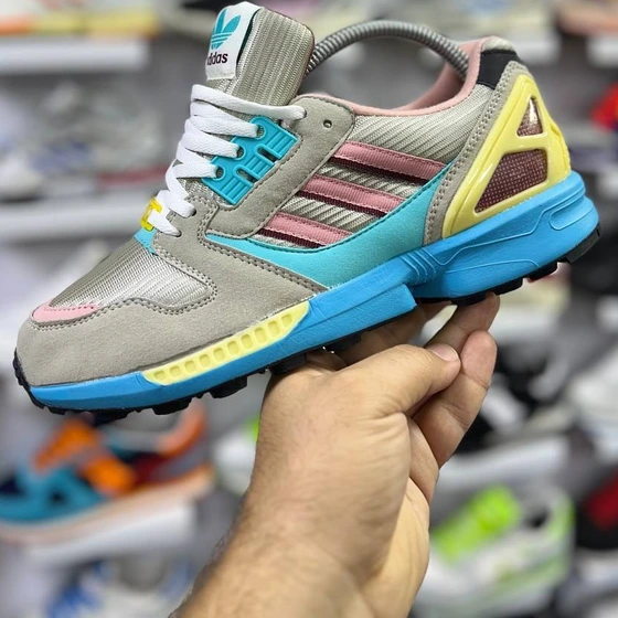 خرید و قیمت کتونی مردانه zx8000 متاليك گرى خط صورتى | ترب