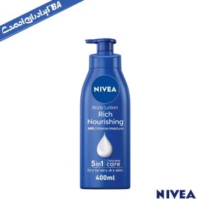 تصویر لوسیون بدن نیوآ NIVEA مناسب پوست های خشک و خیلی خشک، حاوی روغن بادام مغذی و ویتامین E (400میلی) 