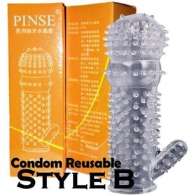 تصویر کاندوم ژله ای سیلیکونی چندبار مصرف مدل بی پنیس ا style B condom pinse 1 pcs style B condom pinse 1 pcs
