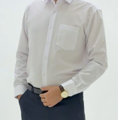 تصویر پیراهن یقه‌دار سفید سایز ۳ ایکس ال 