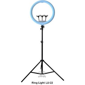 تصویر رینگ لایت پایه دار 22 اینچ مدل LJJ-22 LJJ-22 Live Stream Holder Ring Light with base