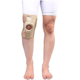 تصویر زانوبند کشکک باز فنردار نئوپرن آدور Ador Open patella knee brace with neoprene spring