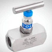 تصویر نیدل ولو استیل 6000PSI-316 - C-LOK - 1/4" needle valve stainless steel NPT 316/6000PSI female