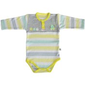 تصویر لباس زیر دکمه دار (بادی) آستین بلند نوزاد طرح فیل به آوران Behavaran Elephant Behavaran Elephant Baby Long Sleeve Bodysuit