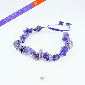 تصویر دستبند دفرمه آمیتیست Amethyst سنگ طبیعی (تراش نامنظم) 