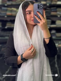 تصویر شال حریر دولایه - سفید Shal harir 2 laye