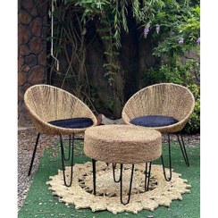 تصویر ست میز و صندلی حصیری مدل سنجاقی Wicker chair pin model