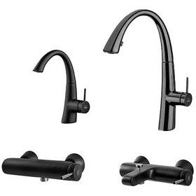 تصویر ست شیرآلات کی دبلیو سی مدل زو کروم ا set of kwc faucets model Zoo set of kwc faucets model Zoo