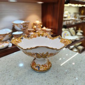 تصویر کشکول پایه دار متوسط طرح پروانه صورتی55301 