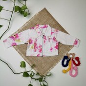 تصویر کت نوزادی دخترانه آستین بلند طرح آبرنگی - 2 تا 6 ماه 