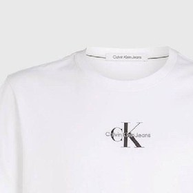 تصویر تی‌شرت مردانه نخی با طرح مونوگرام - جودون نخی، سفید برند Calvin Klein Men's Cotton Monogram T-Shirt - cotton jersey, White