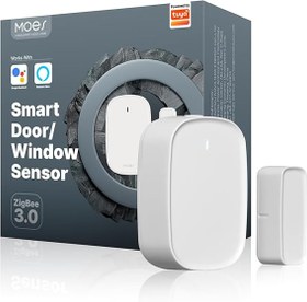 تصویر سنسور مگنت هوشمند در و پنجره زیگبی MOES مدل : ZSS-S01-GWM-C Tuya ZigBee Window Door Alarm Sensor, Smart Home Security - ZSS-S01-GWM-C