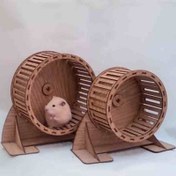 تصویر چرخ و فلک بزرگ همستر مدل چوبی 