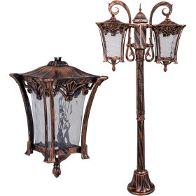 تصویر چراغ دوشعله حیاطی مدل کاسپین - Two-flame courtyard lamp, Caspian model 