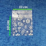 تصویر یک بسته 5۰ عددی سایز 10x10 سلفون لبه چسبدار طرح برفی 