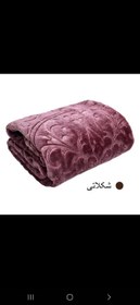 تصویر پتوی گلبافت ۱نفره (گل برجسته) - سرمه ای 