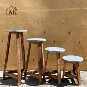 تصویر پایه گلدان ۴ سایز چوب روسی 