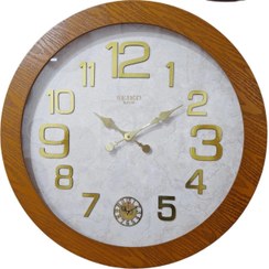 تصویر ساعت دیواری سیکو چوبی 70 سانتی طرح کاغذ دیواری seiko clock